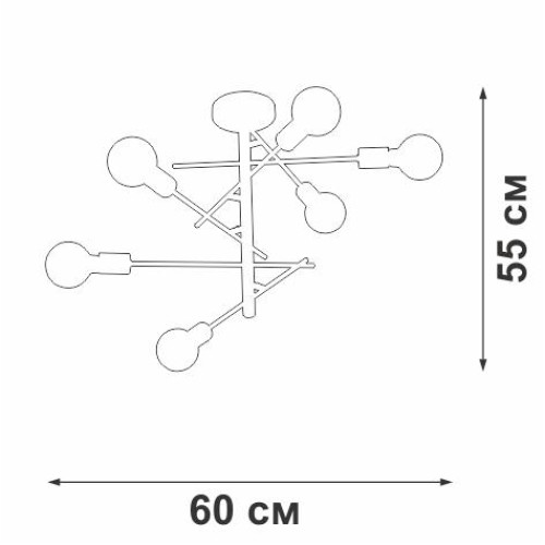 Люстра V3974-1/6PL 6хE27 макс.40Вт Vitaluce