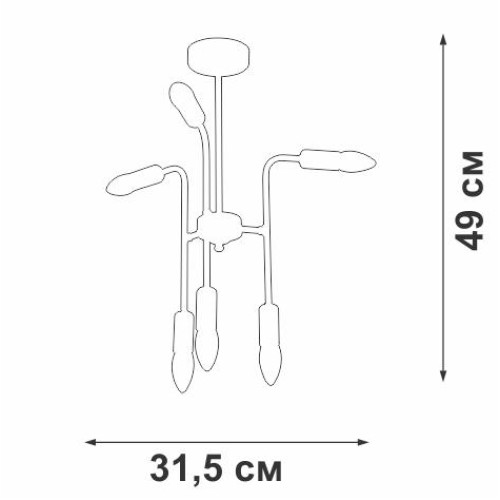 Люстра 6xE14 макс. 40Вт Vitaluce V3022-1/6PL