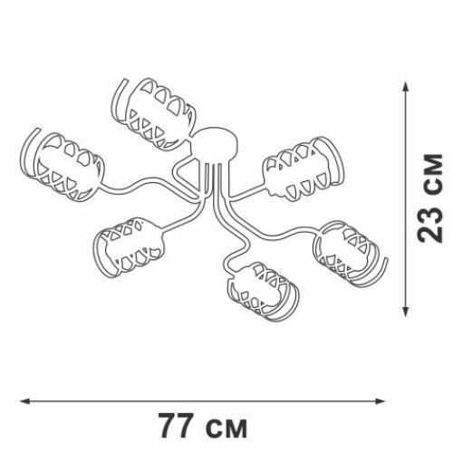 Люстра 6хE27 макс. 60Вт Vitaluce V4552-1/6PL