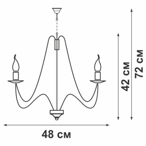 Люстра V3808-7/5 5хE14 макс.40Вт Vitaluce