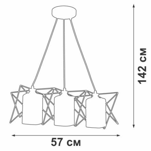Люстра 3хE27 макс. 60Вт Vitaluce V4721-1/3S