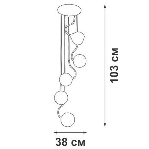 Люстра V4362-1/5S 5хE27 макс.60Вт Vitaluce