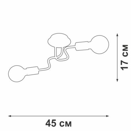 Люстра 2хE27 макс. 60Вт Vitaluce V4560-1/2PL