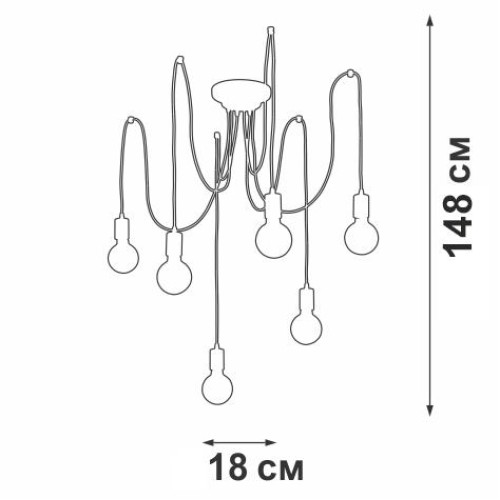 Люстра 6xE27 макс. 60Вт Vitaluce V4452-0/6PL