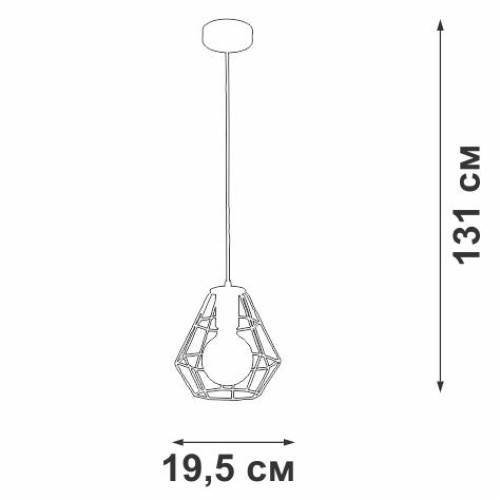 Подвес 1xE27 макс. 40Вт Vitaluce V4389-1/1S