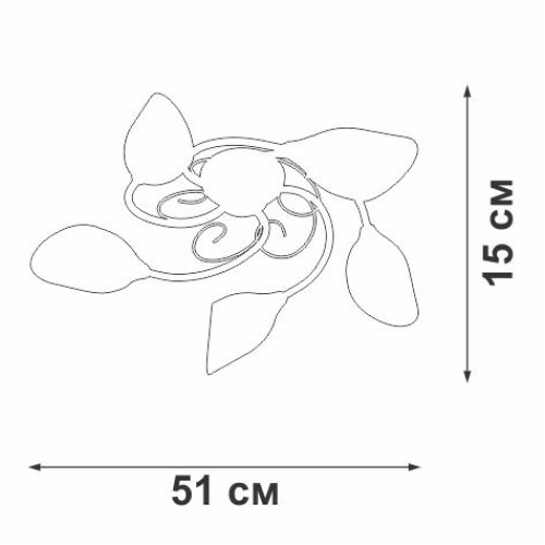 Люстра 5xE14 макс. 40Вт плафон ПП Vitaluce V3667-0/5PL