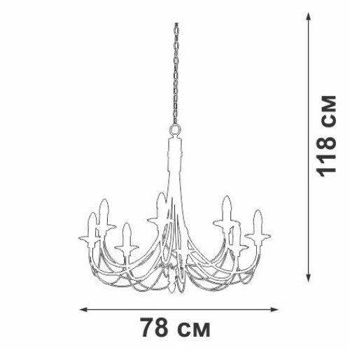 Люстра 8xE14 макс. 40Вт Vitaluce V1151/8