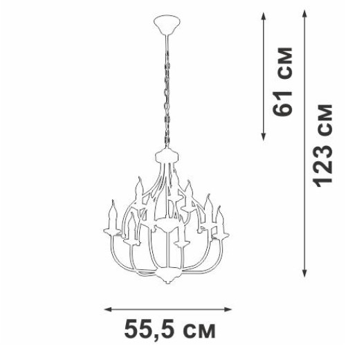 Люстра 9xE14 макс. 40Вт Vitaluce V1863-8/9