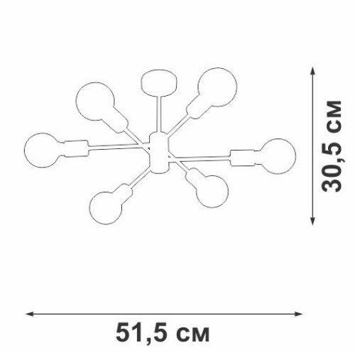 Люстра 6xE27 макс. 40Вт Vitaluce V3994-0/6PL