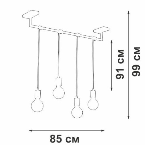 Люстра 4xE27 макс. 40Вт Vitaluce V3032-1/4S