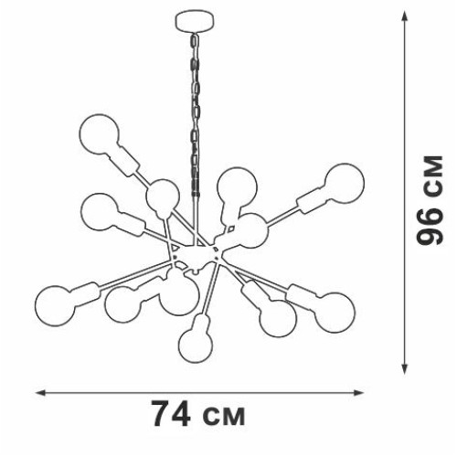 Люстра 12xE27 макс. 40Вт Vitaluce V4750-8/12