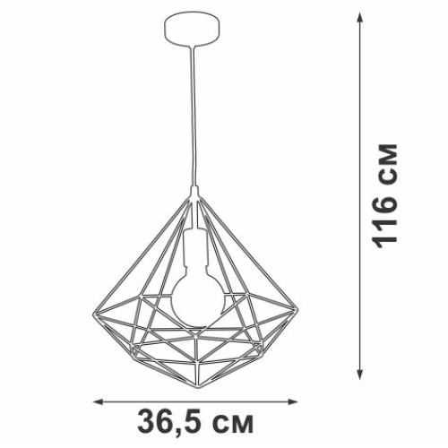 Подвес 1хE27 макс. 60Вт Vitaluce V4729-1/1S