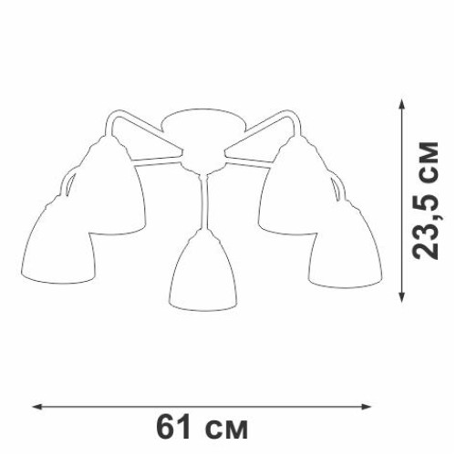 Люстра 5xE14 макс. 40Вт плафон ПП Vitaluce V3946-1/5PL