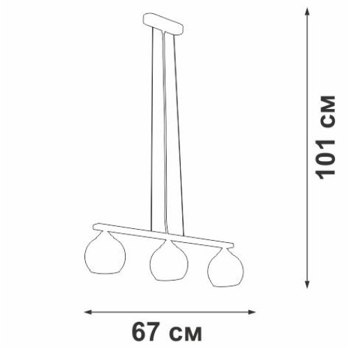 Люстра 3xE27 макс. 40Вт Vitaluce V3107-1/3S
