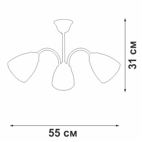 Люстра V3754-0/3PL 3xE14 макс. 40Вт плафон ПП Vitaluce V3754-0/3PL