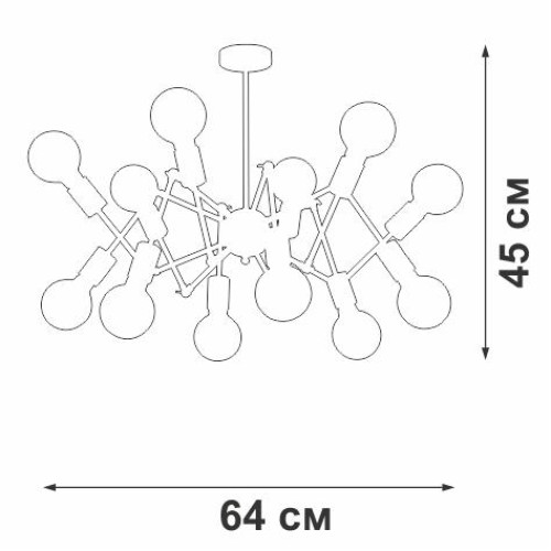 Люстра 12xE27 макс. 40Вт Vitaluce V4897-1/12PL