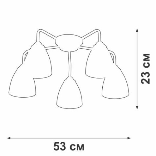 Люстра 5xE14 макс. 40Вт плафон ПП Vitaluce V4500-9/5PL