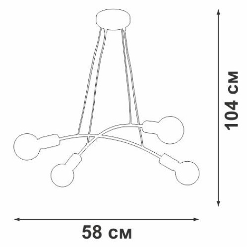 Люстра 4xE27 макс. 40Вт Vitaluce V4989-1/4S