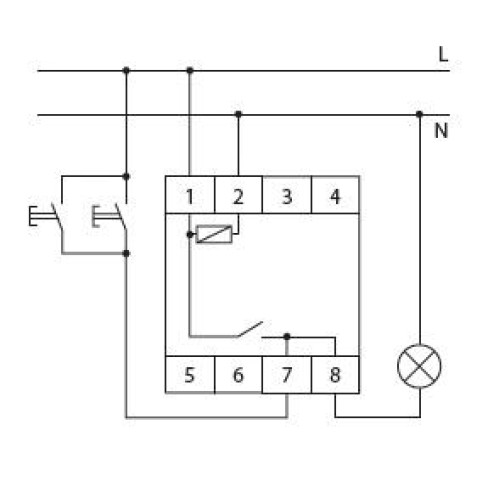 Автомат лестничный AS-B 220 (монтаж на DIN-рейке 2 модуля 230В 16А 1Z IP20) F&F EA01.002.005