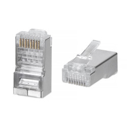 Коннектор RJ45 8P8C-SH-C6 под витую пару кат.6/7 экранир. универс. (для ож и мж кабеля) для проводников s=1.05мм по изоляции Cabeus 7245c