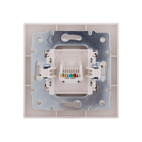 Розетка компьютерная 1-м СП Rain RJ45 жемчуж./бел. перламутр. LEZARD 703-3030-139