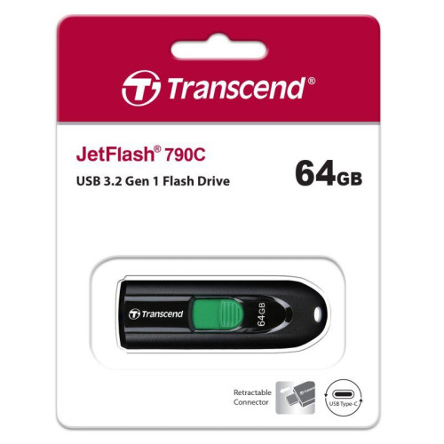 Флеш-накопитель TS64GJF790C 64GB JetFlash 790 (Black) type-C USB 3.2 Transcend 1000639338