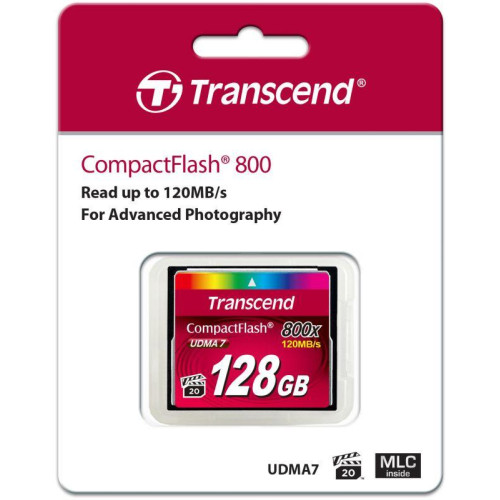 Карта памяти TS128GCF800 128GB Compact Flash 800x Transcend 1000513713