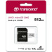 Карта памяти TS512GUSD300S-A 512GB microSD w/ adapter UHS-I U3 A1 Transcend 1000575655