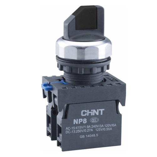 Переключатель с возвратом NP8-10X/22 без подсветки черн. 1НО IP65 (R) CHINT 578776