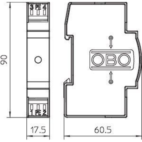 Разрядник MSR для 2-полюсн. энергосбережения 24В VF 24-AC/DC OBO 5097607