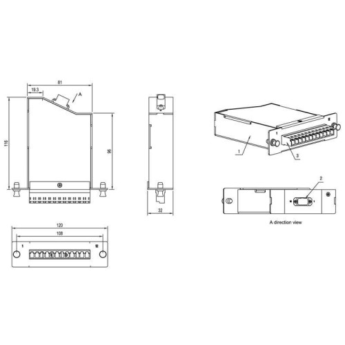 Кассета волоконно-оптическая FO-CSS-W120H32-9-1MTPM-12LC-BL MTP (папа) 120х32мм 12LC адаптеров (син.) 12 волокон OS2 10Gig Hyperline 48098