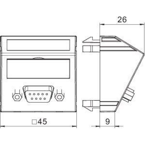 Рамка Modul45 мультимедийная D-Sub9 MTS-DB9 F RW1 бел. OBO 6104694