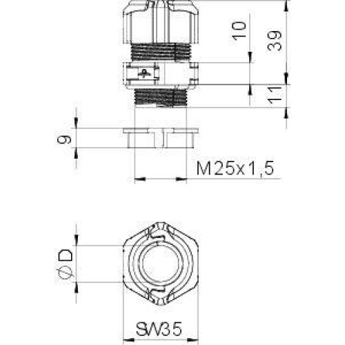 Ввод кабельный разборный V-TEC TB25 07-10 OBO 2024913