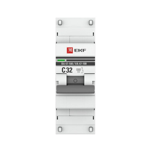 Выключатель автоматический модульный 1п C 32А 10кА ВА 47-100 PROxima EKF mcb47100-1-32C-pro