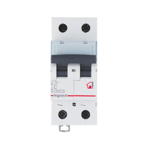 Выключатель автоматический модульный 2п C 6А 10кА TX3 6000 2мод. 230/400В Leg 403927