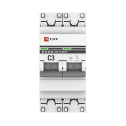Выключатель автоматический модульный 2п C 3А 6кА ВА 47-63 DC PROxima EKF mcb4763-DC-2-03C-pro
