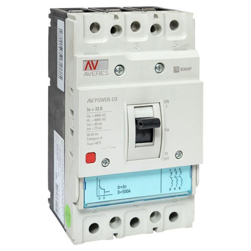 Выключатель автоматический 32А 80кА AV POWER-1/3 TR AVERES EKF mccb-13-32H-TR-av