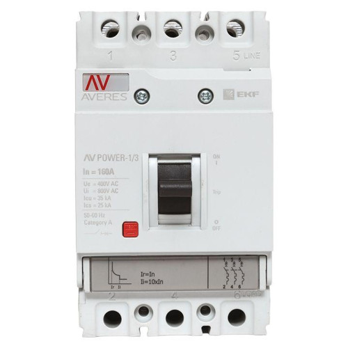 Выключатель автоматический 3п 160А 35кА AV POWER-1/3 TR AVERES EKF mccb-13-160-TR-av