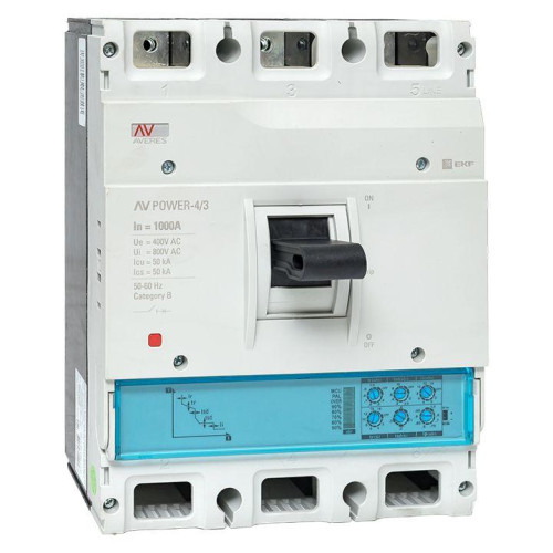 Выключатель автоматический 3п 1000А 50кА AV POWER-4/3 ETU2.0 AVERES EKF mccb-43-1000-2.0-av