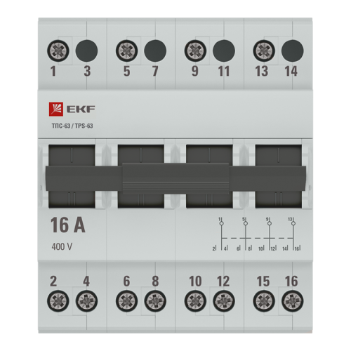 Переключатель трехпозиционный ТПС-63 4P 16А PROxima EKF TPS416