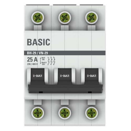 Выключатель нагрузки 3п 25А ВН-29 Basic EKF SL29-3-25-bas