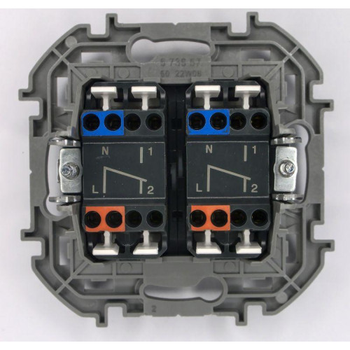 Переключатель модульный 2-кл. Inspiria 10AX 250В алюм. Leg 673657