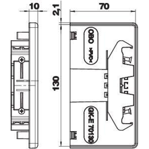 Заглушка торцевая для кабель-канала Rapid 80 70х130мм ПВХ GK-E70130LGR свет.сер. OBO 6274572
